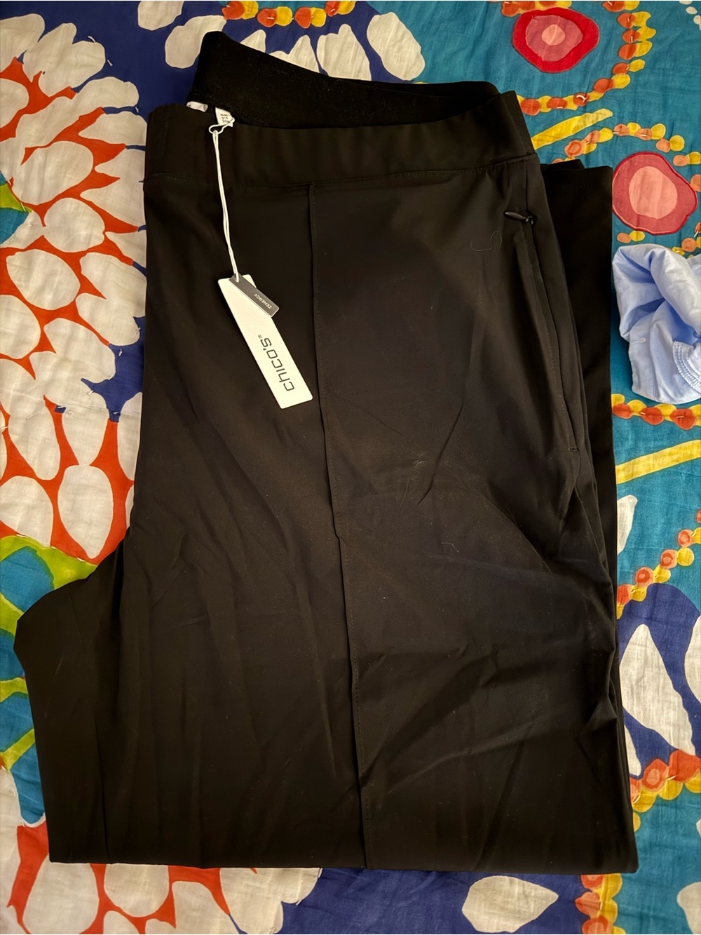 Chico's Black Women's Stretch Pants with Slim Side Pocket